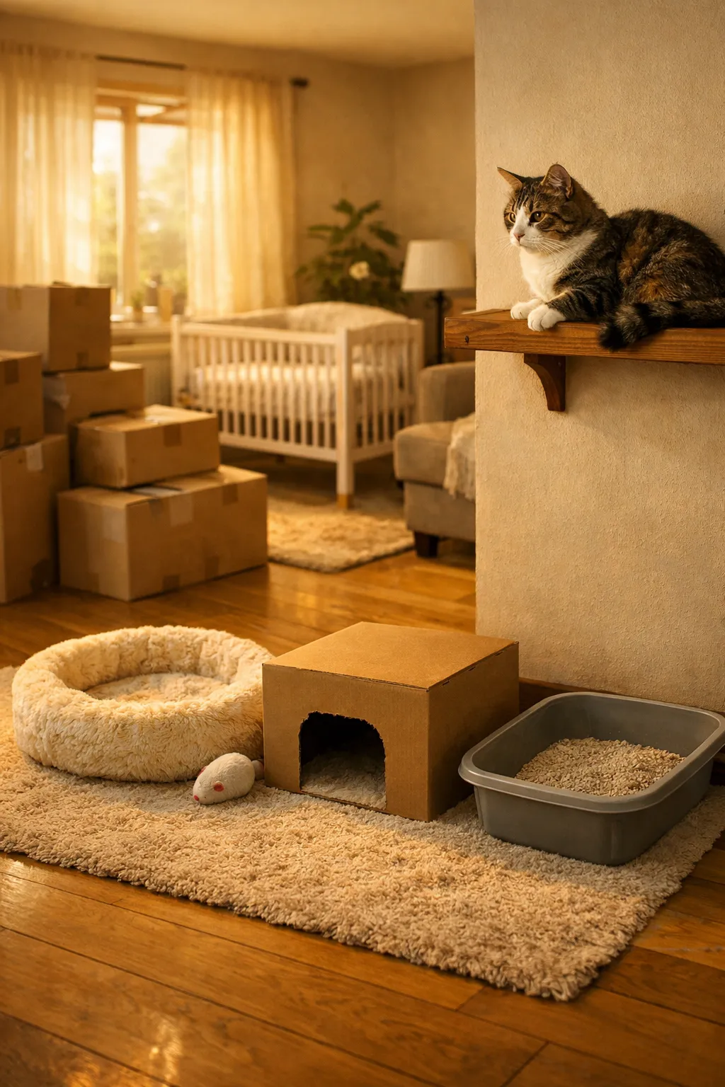 Kat plast in huis op dezelfde plek