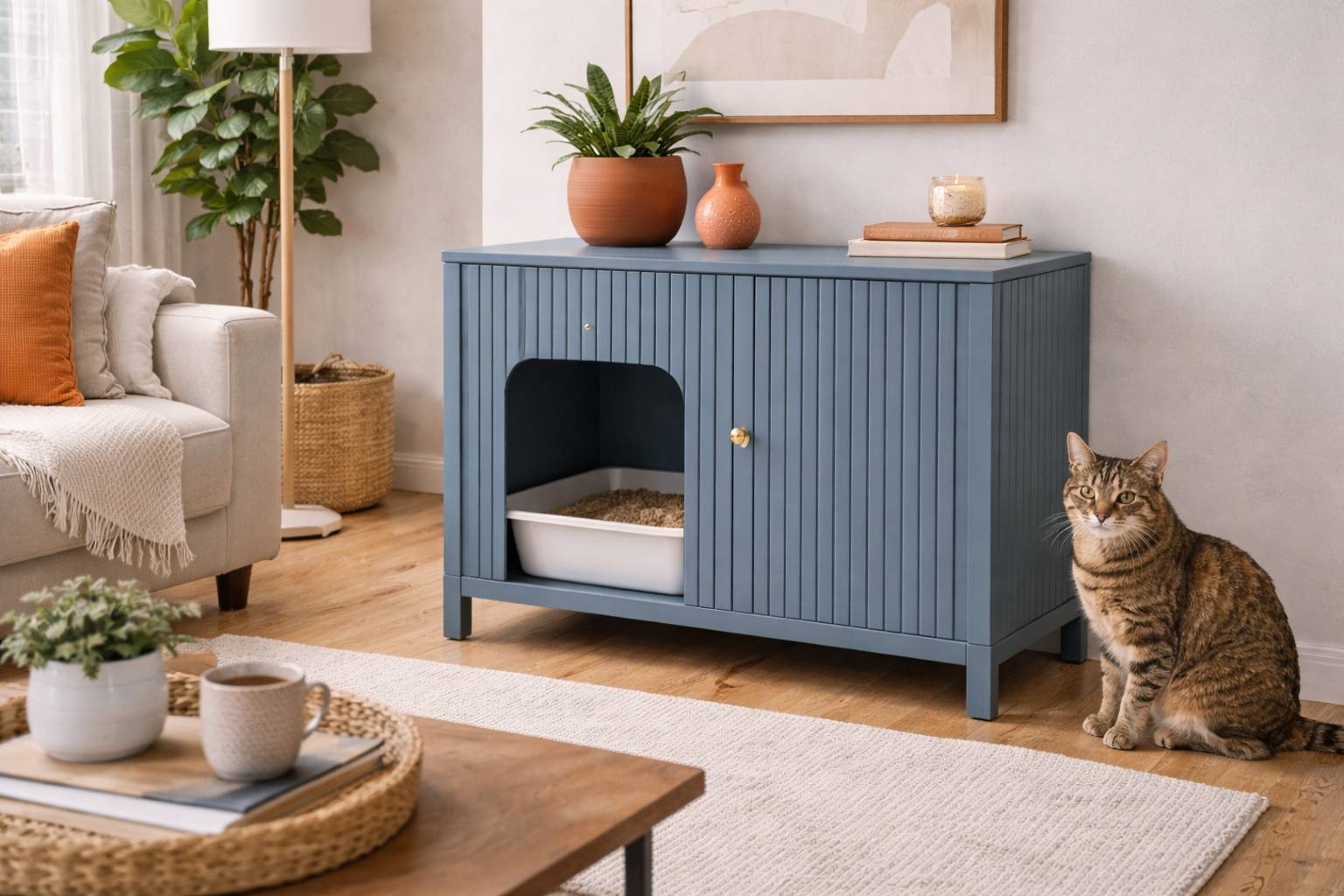 Moderne woonkamer met stijlvolle inrichting